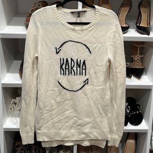 BCBG beige cashmere sweater XS